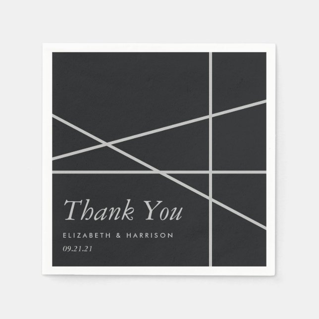 Simple Geometric Style Wedding Napkin (Front)