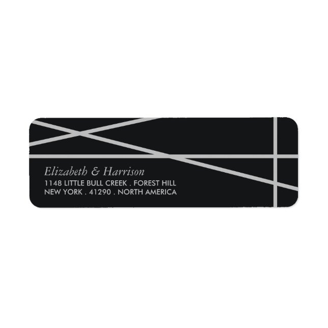Simple Geometric Style Wedding Return Address Label (Front)