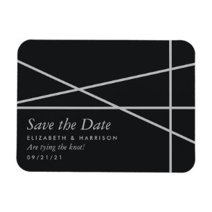 Simple Geometric Style Wedding Save the Date Magnet