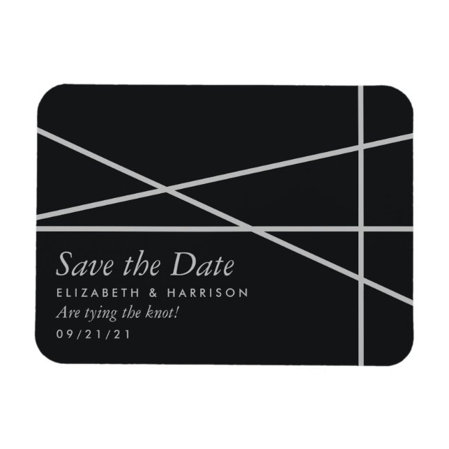 Simple Geometric Style Wedding Save the Date Magnet (Horizontal)