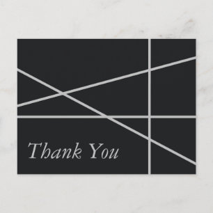 Simple Geometric Style Wedding Thank You Postcard