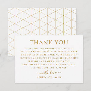 Simple geometric wedding. Elegant modern clean Thank You Card