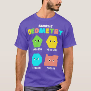 Simple Geometry Math Cute Faces Funny Shapes Orego T-Shirt