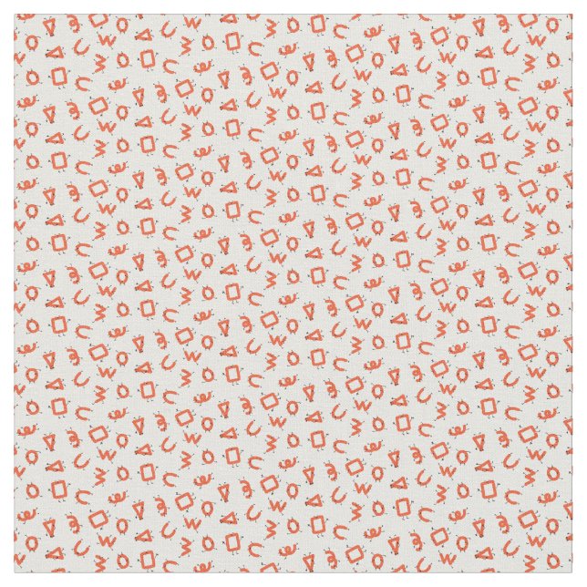 Simple geometry playful alphabet character toddler fabric (Close Up)