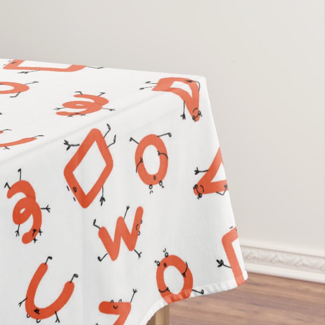 Simple geometry playful alphabet character toddler tablecloth (In Situ)