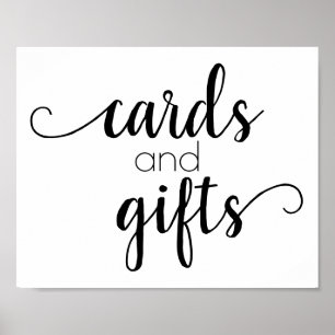 Simple Gift Table   Black Script Any Party Event Poster