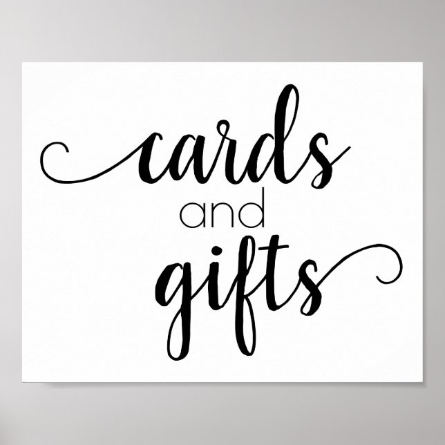 Simple Gift Table | Black Script Any Party Event Poster (Front)