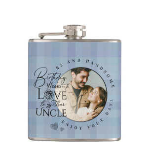 Simple Gifts For Uncle   Custom Birthday  Hip Flask