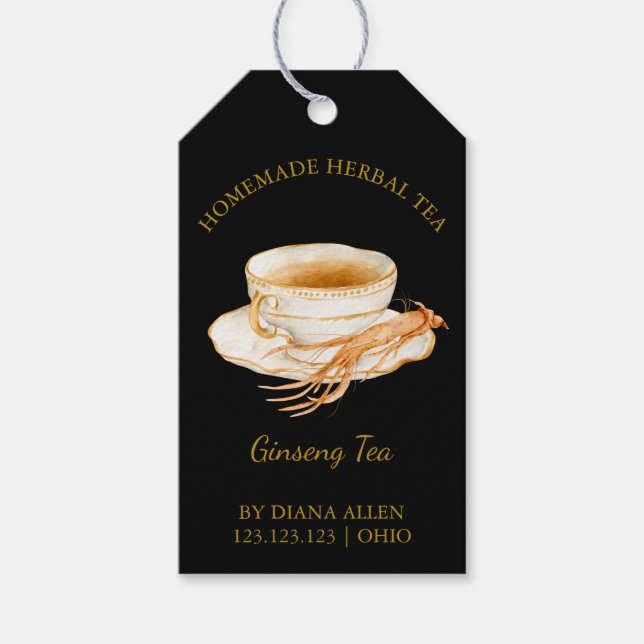 Simple Ginseng Tea Hang Tag (Front)