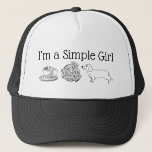 Simple Girl - Coffee, pizza & Dog Trucker Hat