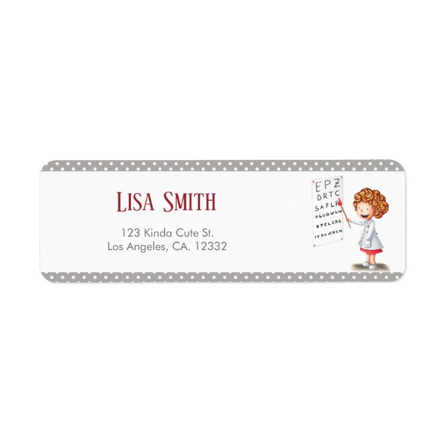 Simple Girl Doctor Return Address  Label (Front)