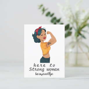 Simple girl power women's day 2024 postcard