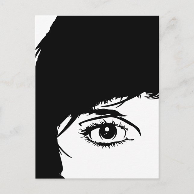 Simple Girls Face in Silhouette Postcard (Front)