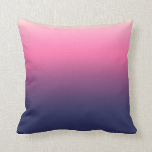 Simple Girly Pink Purple Colour Gradient Ombre Cushion