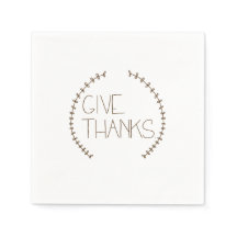 Simple Give Thanks Napkin
