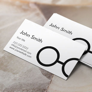 Simple Glasses Minimalist Writer Business Card
