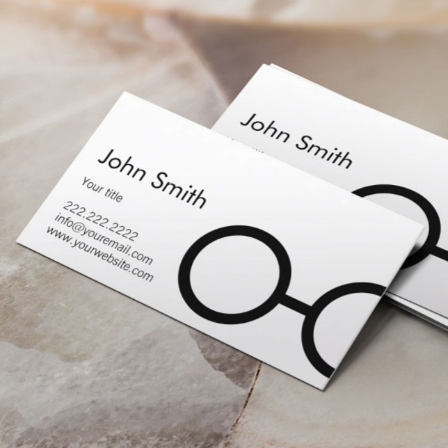 Simple Glasses Minimalist Writer Business Card (Creator Uploaded)