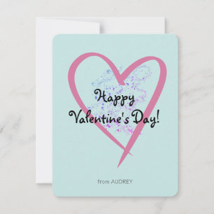 Simple Glitter Classroom Valentine's Day Card