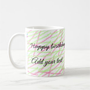 Simple glitter red green add your photo birthday coffee mug