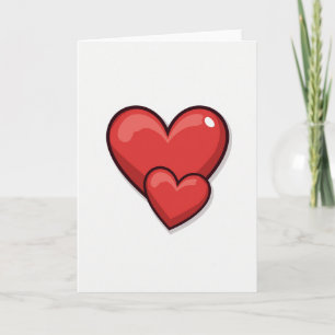 Simple Glossy Two Hearts Card