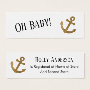 Simple Gold Anchor Nautical Gift Registry Cards