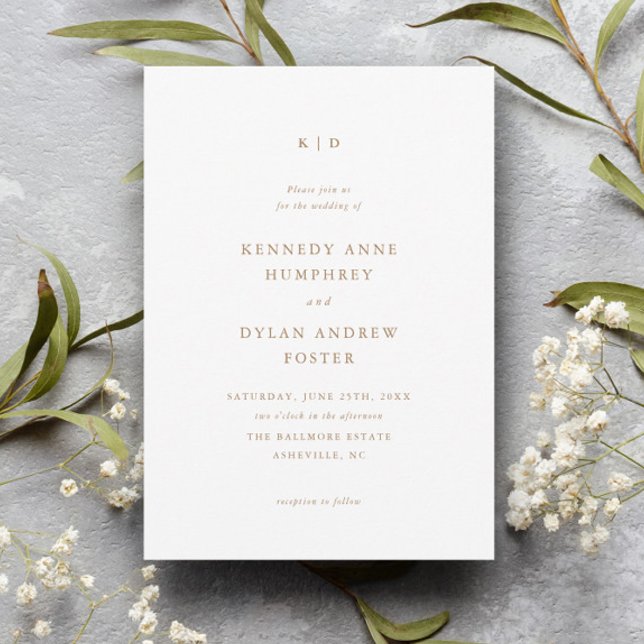 Simple Gold and White Elegant Wedding Invitation (Creator Uploaded)