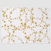 Simple Gold and White Star Tissue Paper
