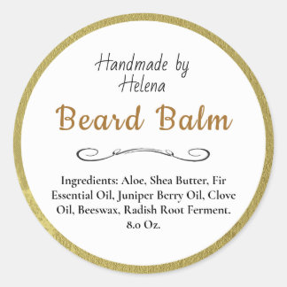 Simple Gold Beard Balm Product Label