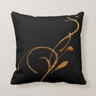 Simple Gold Black Scroll American MoJo Pillows