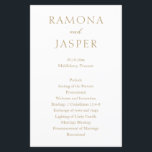 Simple Gold Bold Modern Wedding Program<br><div class="desc">Elegant faux gold wedding program featuring a simple and minimal design.  A classic layout with your names in large lettering for a modern twist to this traditional style.  A wedding program that is perfect for a formal wedding.</div>