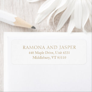 Simple Gold Bold Modern Wedding Return Address Label