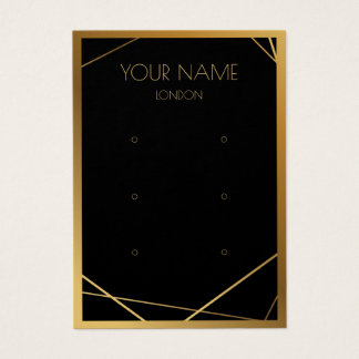 Simple gold border geometric earring display card