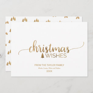 Simple Gold Calligraphy Christmas Holiday Card