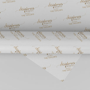 Simple Gold Calligraphy Custom Christmas Wrapping Paper