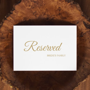 Simple Gold Calligraphy Reserved Sign