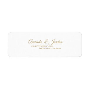 Simple Gold Calligraphy Return Address Label