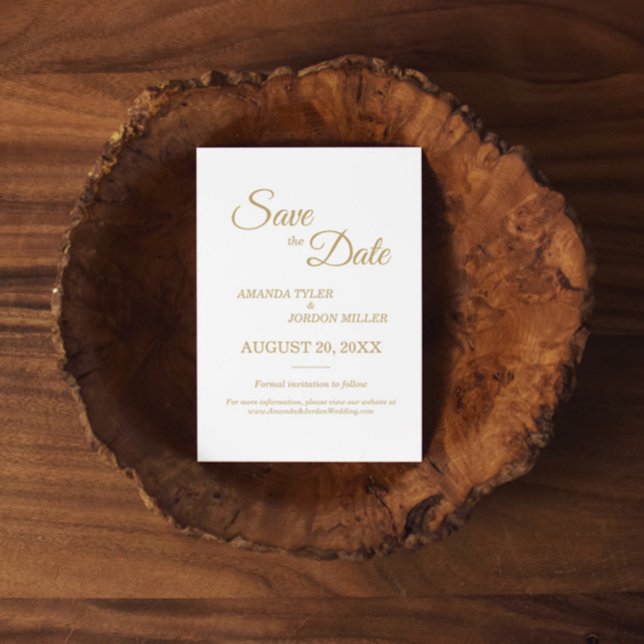 Simple Gold Calligraphy Save The Date (Creator Uploaded)