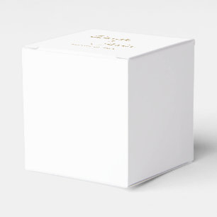 Simple Gold Calligraphy Square Favour Box