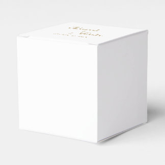 Simple Gold Calligraphy Square Favour Box