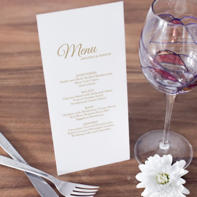 Simple Gold Calligraphy Wedding Menu (Creator Uploaded)