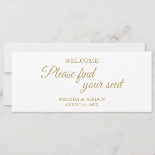 Simple Gold Calligraphy Wedding Seat Chart Header