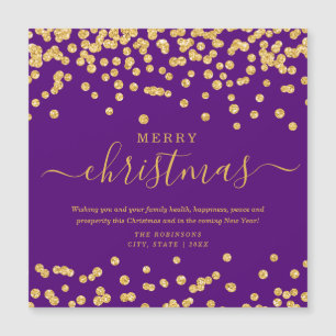 Simple GOLD Christmas Holidays Glitter Purple