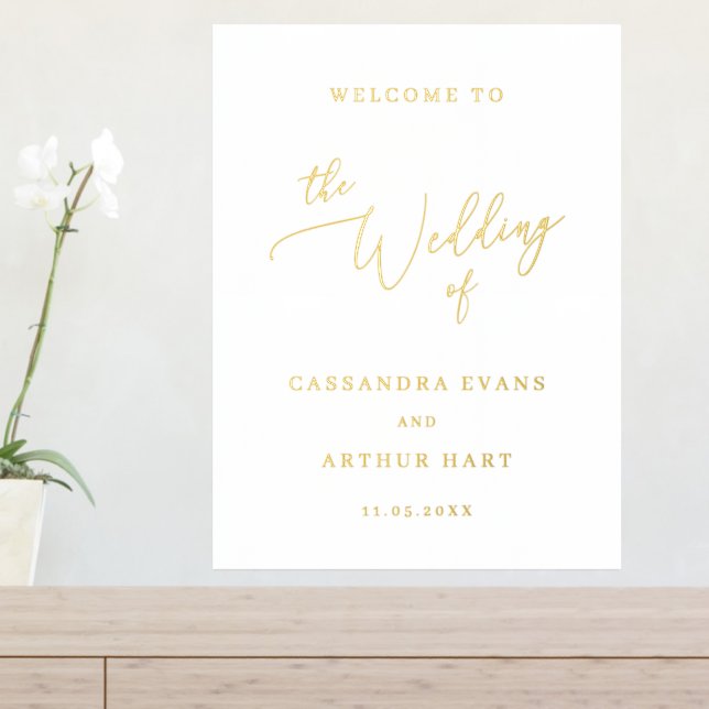 Simple Gold Classic Elegant Wedding Foil Prints (In Situ (Entry Table))
