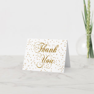 Simple Gold Confetti Dots - Thank You Card