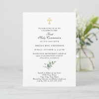 Simple Gold Cross First Holy Communion