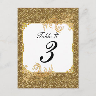 Simple Gold Elegance Wedding Table Number Cards