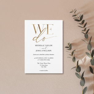 Simple Gold Elegant Minimalist WE DO Invitation