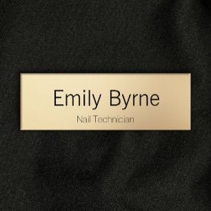 Simple Gold Employee Staff Magnetic Name Tag Badge