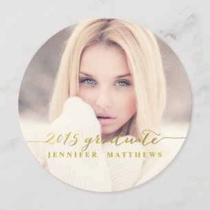 Simple Gold Foil Graduation Party Invitation