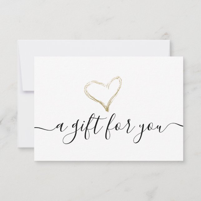 Simple Gold Foil Heart Gift Certificate (Back)